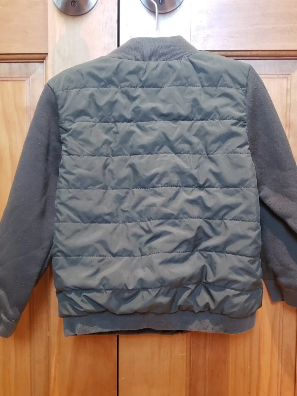 An Original Penguin 4T Jacket Green embroidered quilted Fall Bomber Cozy